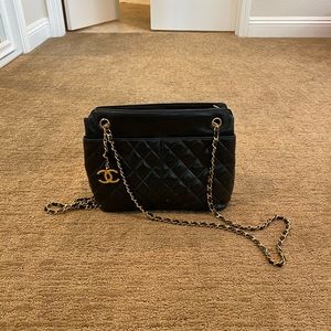 Authentic Vintage Chanel Bag, Black Lambskin
